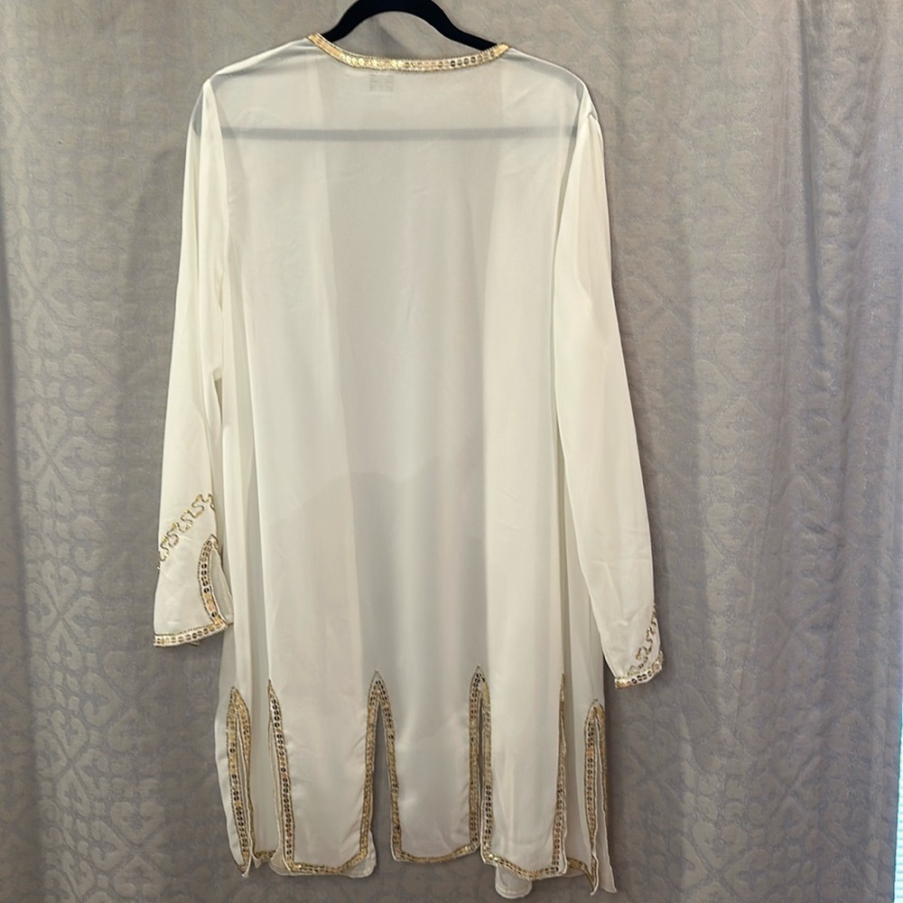 Stunning one size kimono with gold beading and sequins Made in India - Picture 5 of 11